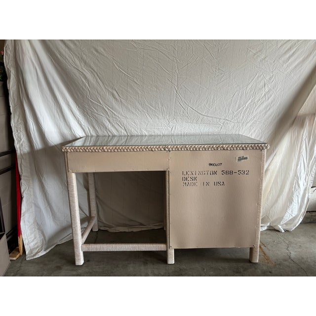 Henry Link Wicker Desk. Excellent quality. Complete set including dresser, bedside table, mirror, and headboard available...