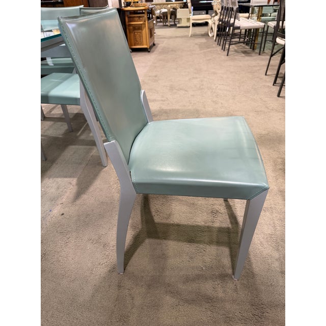 Catellan Italia Glass Dining Table With Six Chairs For Sale - Image 9 of 11