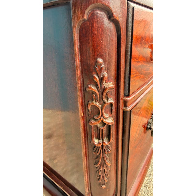 Antique Louis XV Revival Carved Mahogany Desk With Mirrored Top For Sale - Image 14 of 17
