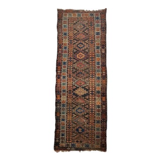 1930s Tangerine Melon Beautiful Tribal Pattern Rug 3.5 x 10 For Sale