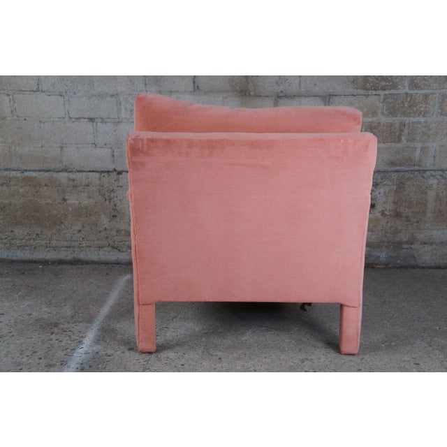Mid 20th Century Mid 20th Century Mid Century Modern Milo Baughman Parsons Style Pink Mohair Lounge Chair For Sale - Image 5 of 12