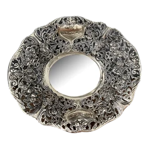 1970s Godinger Repousse Filigree Silver Plated Bowl