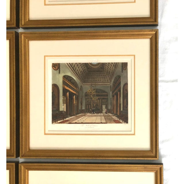 Paint 1820s Group of 9 "Royal Residences" Aquatint Engravings by W. H. Pyne - Set of 9 For Sale - Image 7 of 11