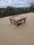 Great looking vintage bamboo square coffee table with center glass.