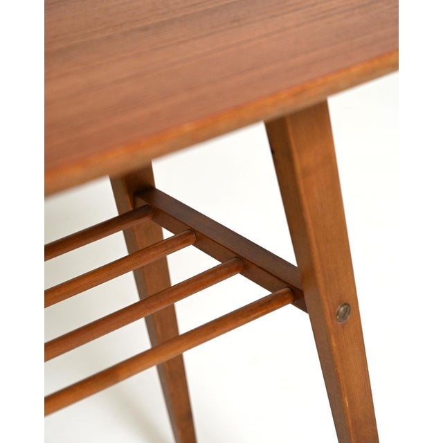 1960s Scandinavian Teak Coffee Table with Magazine Rack, 1960s For Sale - Image 5 of 7