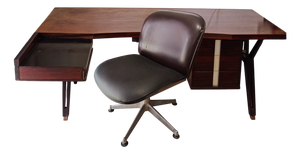 Executive Desk and Tolomeo Chair by Ico Parisi for Mim Roma, 1960s, Set of 2