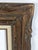 Vintage Carved Dark Brown Wood Picture Frame With Cream Linen Liner For Sale - Image 9 of 13