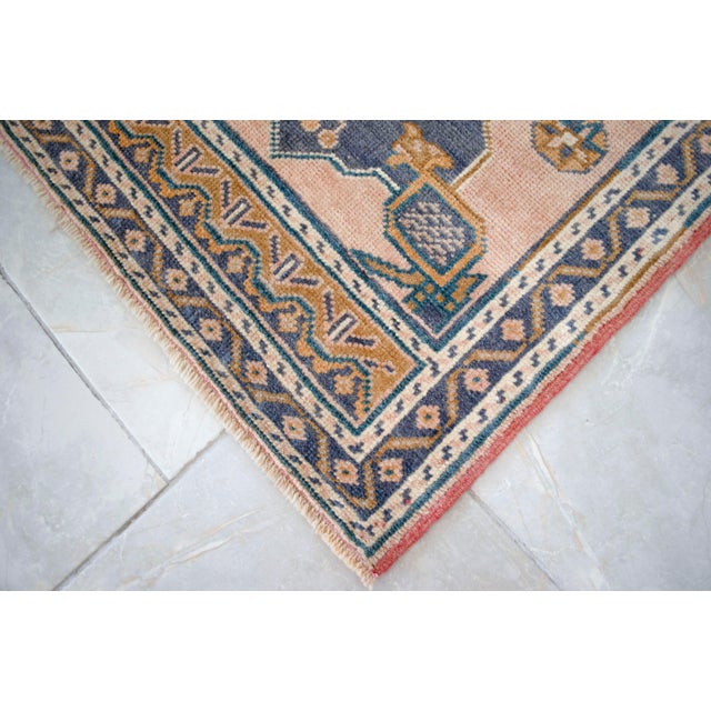 Navy Blue 1970s Hand Knotted Door Mat, Entryway Rug, Bath Mat, Kitchen Decor, Small Rug, Turkish Rug - 2′0″ × 4′2″ For Sale - Image 8 of 9