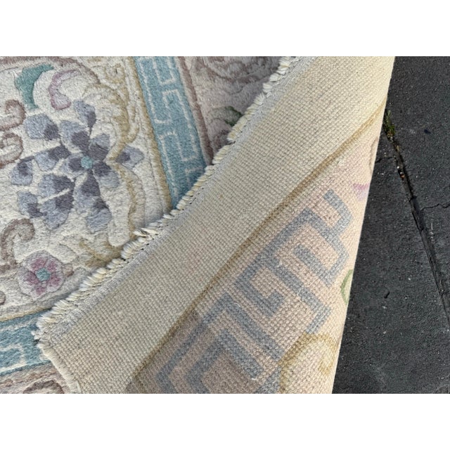 9ft 6in X 13ft 5in Turkish Hand Woven Oushak Area Rug For Sale - Image 4 of 12