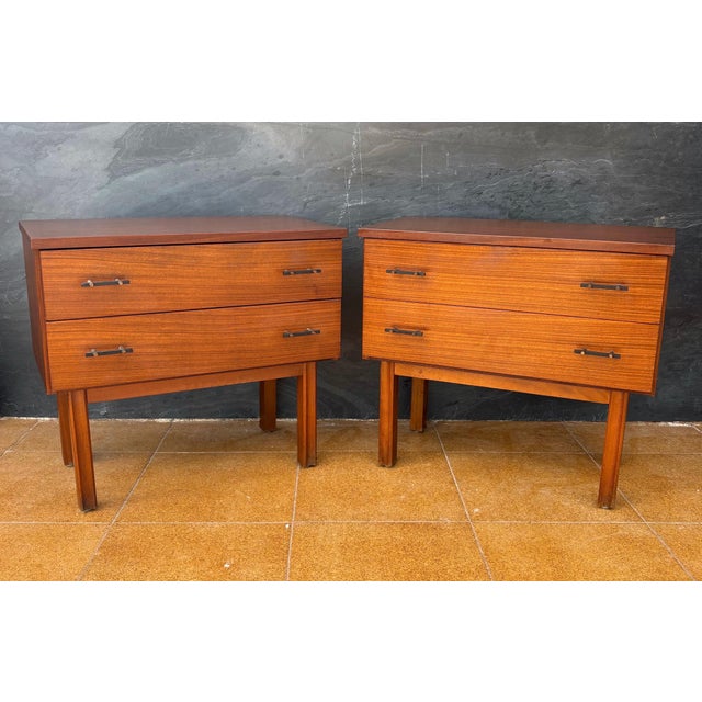 Mid-Century Modern Pair of Scandinavian Mid-Century Modern Nightstands with Two Drawers, 1960s For Sale - Image 3 of 7