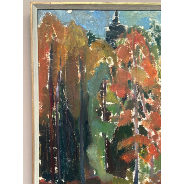 L. S‑c, Forest in Autumn, 1950s, Oil on Canvas, Framed For Sale - Image 5 of 13