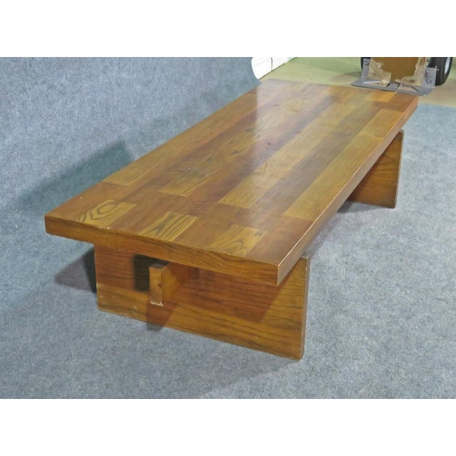 Mid-Century Modern Oak Coffee Table For Sale - Image 4 of 7