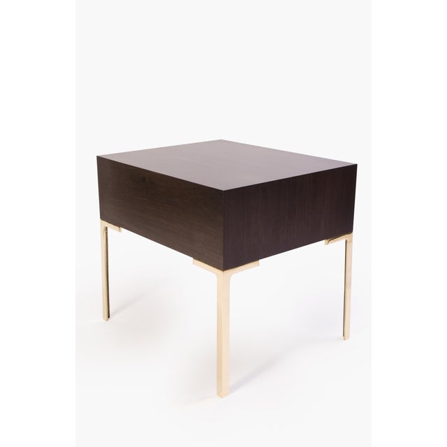Astor Nightstands in Contrasting Ebony & Ivory by Montage - Pair For Sale - Image 4 of 11