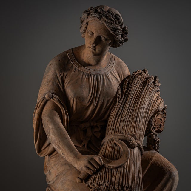 Franz Melnitzky, Summer, Autumn, and Winter Sculptures, 1855, Terracotta, Set of 3 For Sale - Image 18 of 18