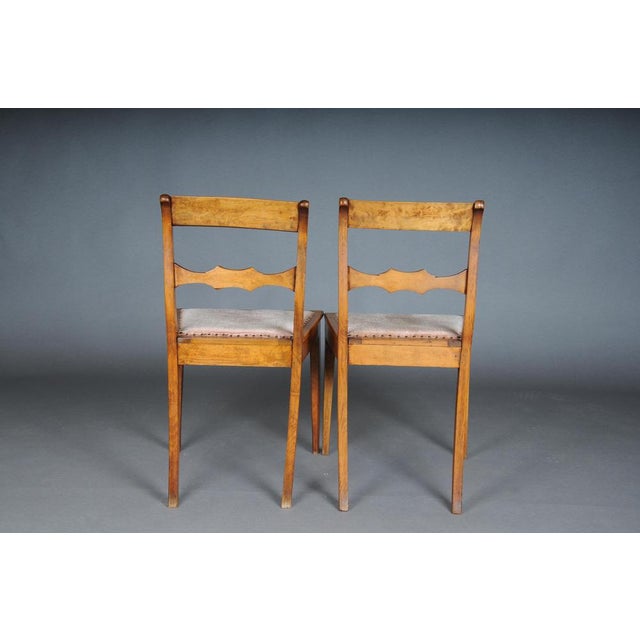 Set of Biedermeier Chairs in Birch, 1840s For Sale - Image 9 of 16