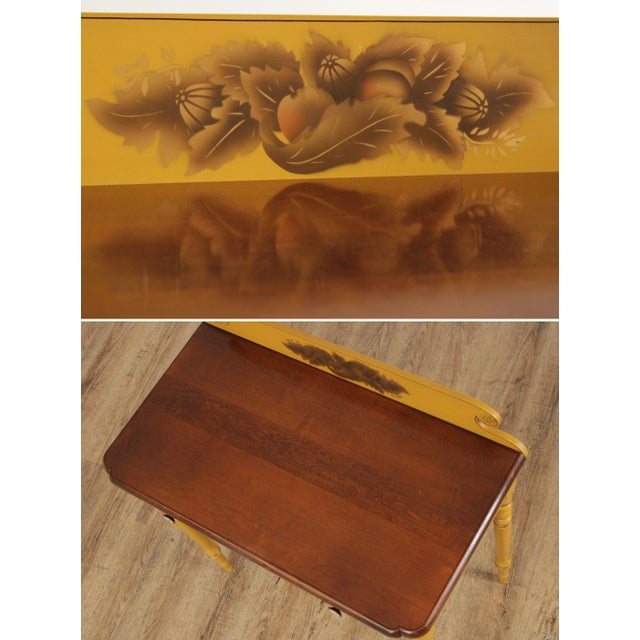 1970s Hitchcock Stencil Decorated Maple Writing Desk and Chair - Set of 2 For Sale - Image 11 of 13