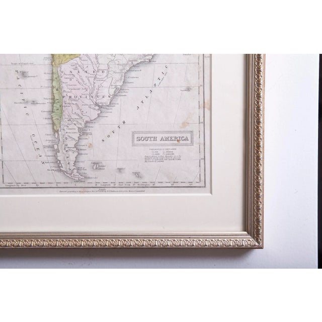 Hand Colored Antique Map of South America, Framed For Sale - Image 4 of 5