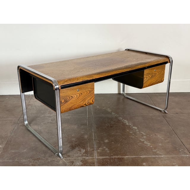1970s Zebrawood Peter Protzman for Herman Miller desk in good vintage condition. Some discoloration on the top, side...