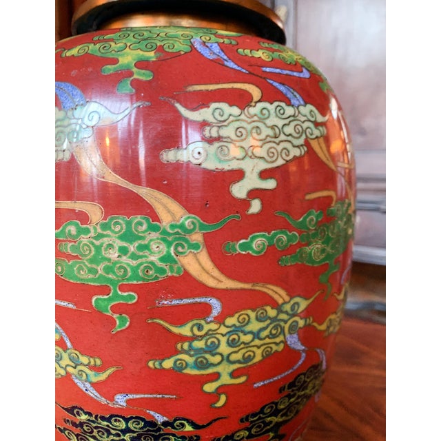 Mid-20th Century Chinese Cloisonné Table Lamp For Sale - Image 11 of 15