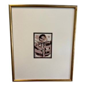 Vintage 70's Mid-Century Modern Abstract Framed Mixed Media Torn Paper Collage