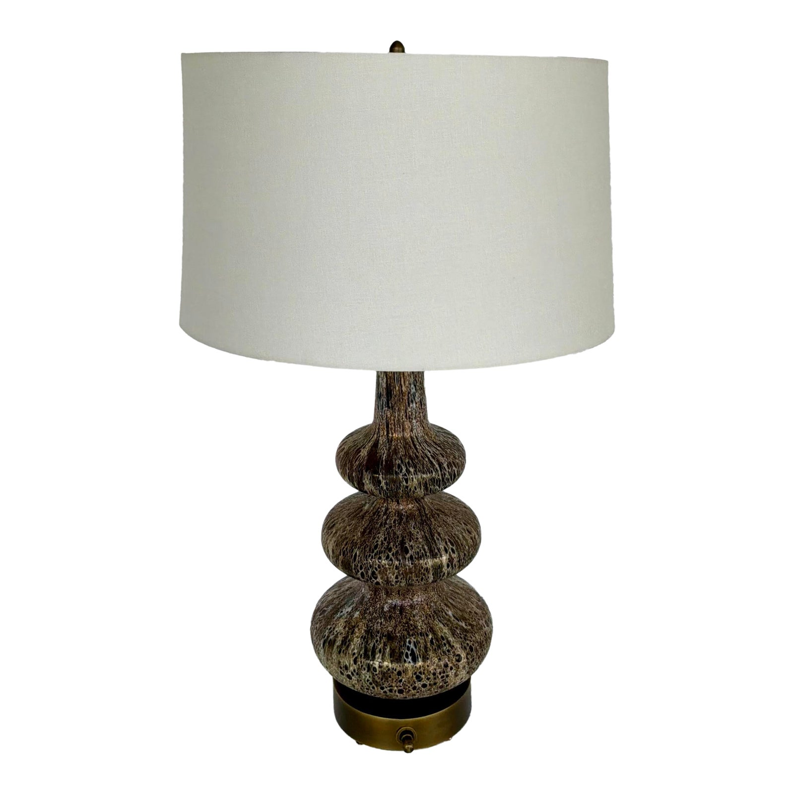 Revelation Modern Hand Blown Glass Waggle Table Lamp | Chairish