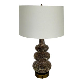 Revelation Modern Hand Blown Glass Waggle Table Lamp For Sale