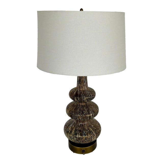 Revelation Modern Hand Blown Glass Waggle Table Lamp For Sale