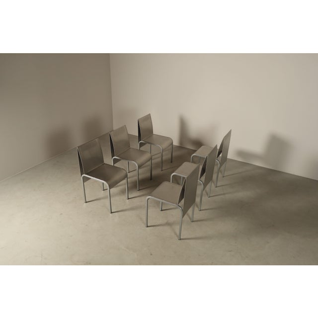 Postmodernist Stainless Steel Dining Chairs, 1980-1990, Set of 6 For Sale - Image 13 of 16