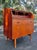 Mid-century modern teak diamond rolltop desk and drawers. By Egon Ostergaard, Made in Sweden. A beautiful piece with...