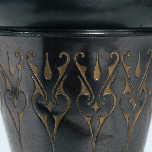 Metal Dutch Art Nouveau Occasional Table with Floral Relief Decoration, 1920s For Sale - Image 7 of 16