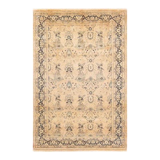 Mogul, One-of-a-Kind Hand-Knotted Area Rug in Beige, 6' 2" x 9' 2" For Sale