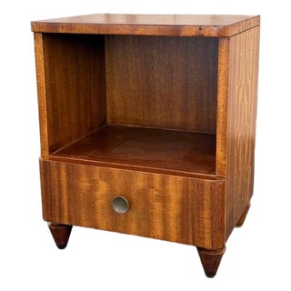 Mid-Century Art Deco Satinwood End Table Nightstand For Sale