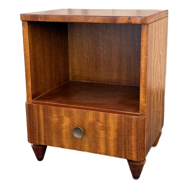 Mid-Century Art Deco Satinwood End Table Nightstand For Sale
