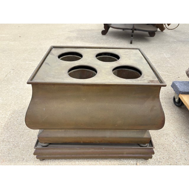 French Brass Multi Bottle Wine Chiller. Offered is a handsome French brass 4 bottle wine holder, wine chiller, champagne...