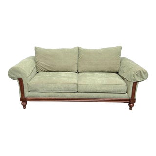 Ethan Allen Green Upholstered Sofa For Sale