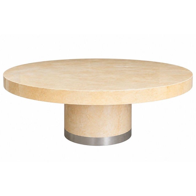 Mid-Century Modern Aldo Tura Goatskin Dining Table W/Chrome, Italy 1970 For Sale - Image 3 of 4