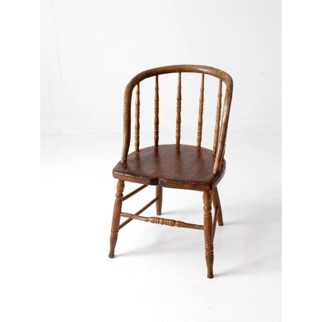 Farmhouse Antique Windsor Captains Chair For Sale - Image 3 of 12