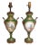 French Sevres Green Ground Vases Mounted as Lamps, Pair For Sale - Image 3 of 4