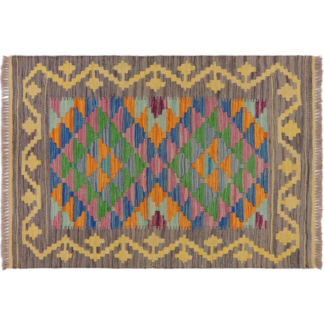 Rustic Turkish Hand-Woven Kilim Rug - 2'5'' X 3'1'' For Sale - Image 9 of 9