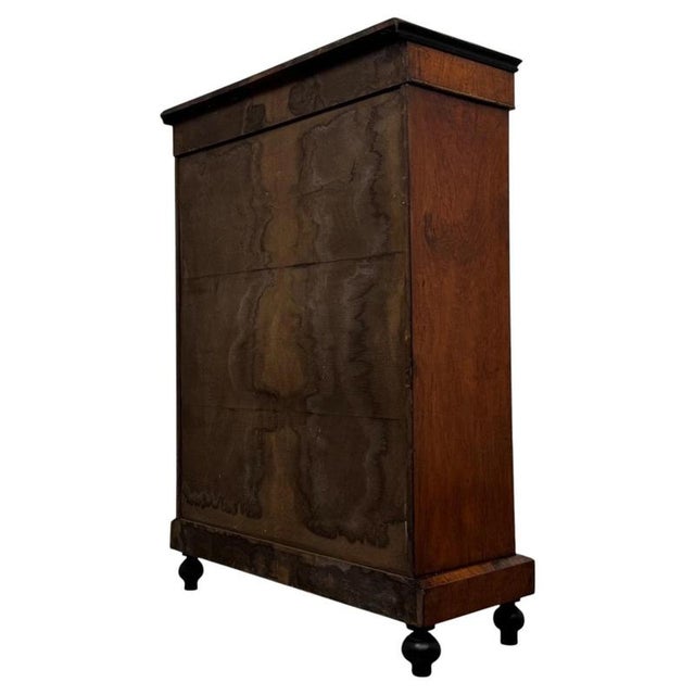 Metal 19th Century Antique English Victorian Inlaid Walnut Pier Display Cabinet For Sale - Image 7 of 11