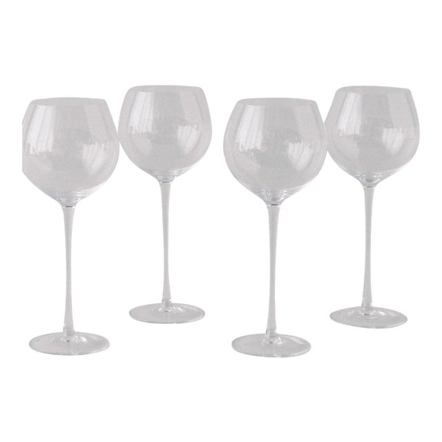 Siren Beverageware Clear White Wine - Set of 4 For Sale
