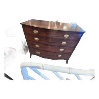 19th Century Mahogany English Bowfront Regency Chest of Drawers For Sale