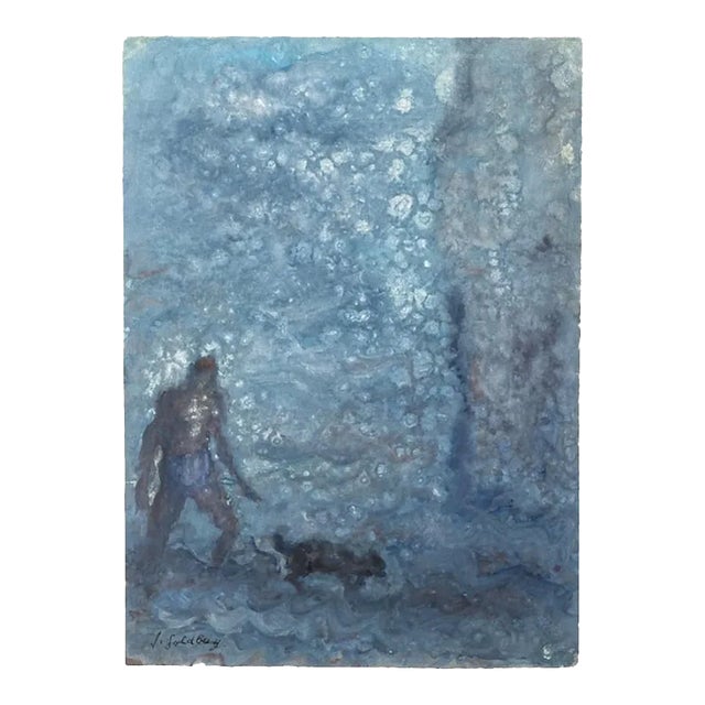 Under the Snow - Original Mixed Media on paper by Simon Goldberg - 20th Century 20th century For Sale