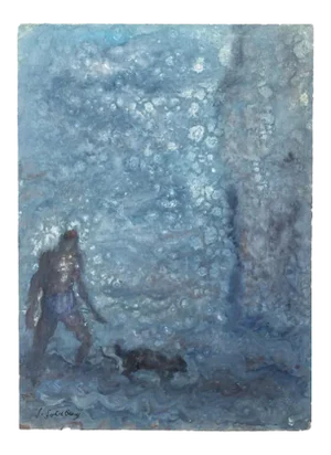 Under the Snow - Original Mixed Media on paper by Simon Goldberg - 20th Century 20th century