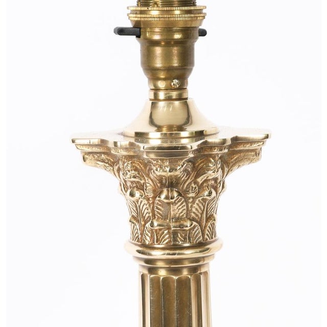 Vintage Bronze Corinthian Column Table Lamps, Set of 2 For Sale - Image 6 of 15