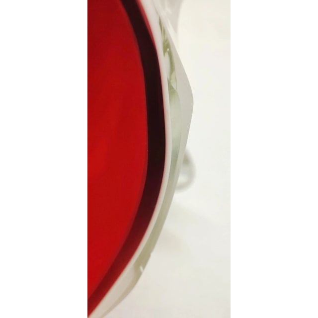 Red Italian Murano Crystal Vase, 1980s For Sale - Image 8 of 9