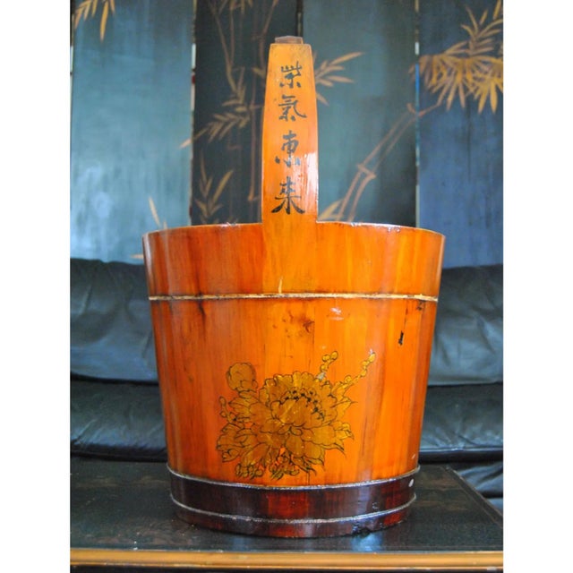 Antique Water Barrel Bucket Japanese Wood Uchimizu Cachepot For Sale - Image 13 of 14