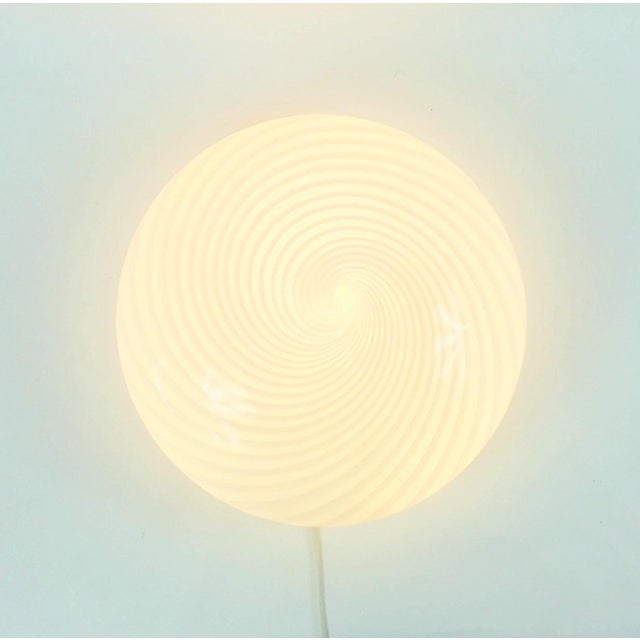 Swirl Murano Glass Flush Mount, Italy, 1970s For Sale - Image 6 of 9