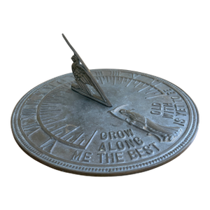 Vintage English Country Iron Garden Sundial "Grow Old Along With Me"
