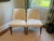 Wood Pair of Bright Chair Maria Side Chairs in Jane Churchill Darwin Cream With Natural Walnut Legs For Sale - Image 7 of 11